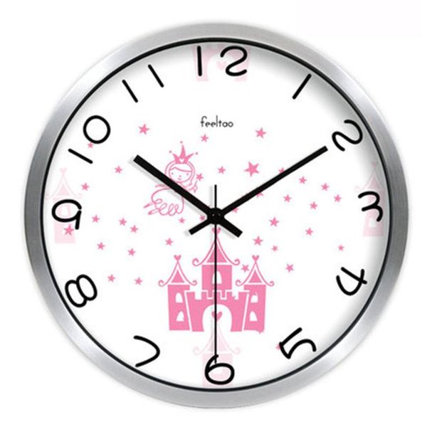 

wall clocks silent metal clock cartoon cute digital large electronic wand horloge big watches home decor 50zb0192