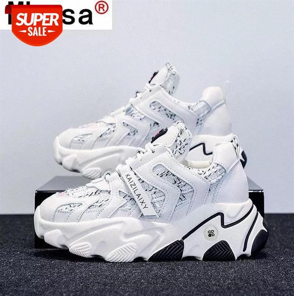 

2021 fashion women's shoes comfortable breathable casual woman lace-up mesh sneakers autumn non-slip platform #vn2m