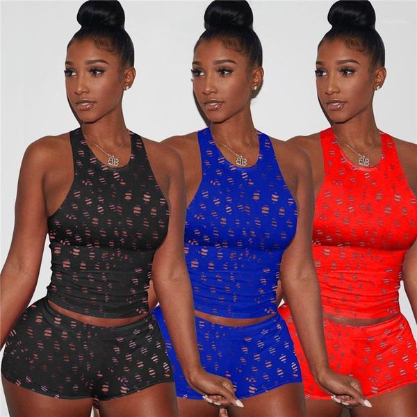 

women's tracksuits young party lady fashion o neck sleeveless bro and short 2 pieces set tight, Gray