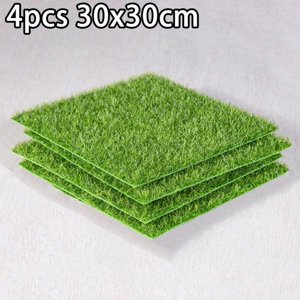 

4pcs/set simulation moss turf grass lawn garden wedding party decor lifelike artificial mat for house decorations decorative flowers & wreat