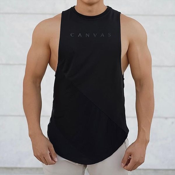 

mens tank workout gyms clothing bodybuilding musculation fitness singlets fashionable sleeveless running vest muscle, White;black