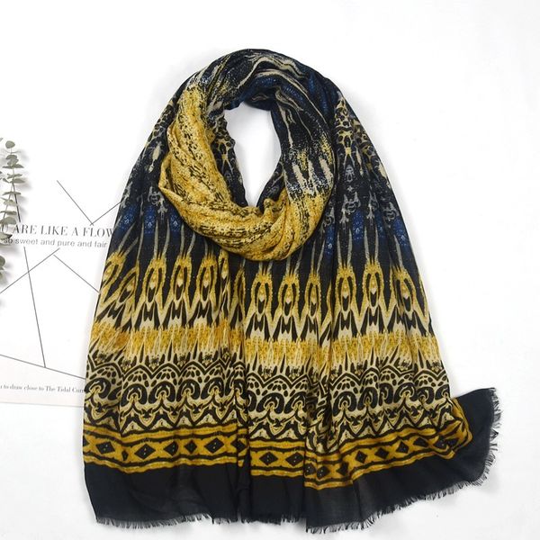 

2021 ethnic printed cotton linen spring and summer travel thin scarf seaside beach towel sunscreen shawl, Blue;gray