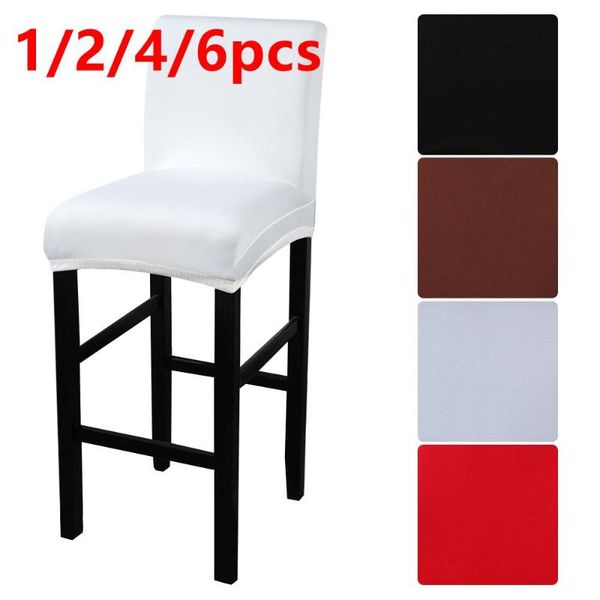 

chair covers 1/2/4/6pcs solid bar cover elastic high stool protector seat slipcover el banquet wedding party dining room