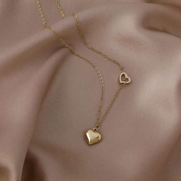 

pendant necklaces 2021 korean exquisite love necklace fashion temperament versatile clavicle neck chain women's jewelry, Silver