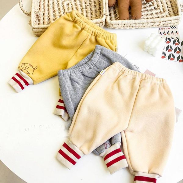 

trousers autumn winter girls boys casual pants kids children baby warm cartoon velvet pp long pant adk676, Blue