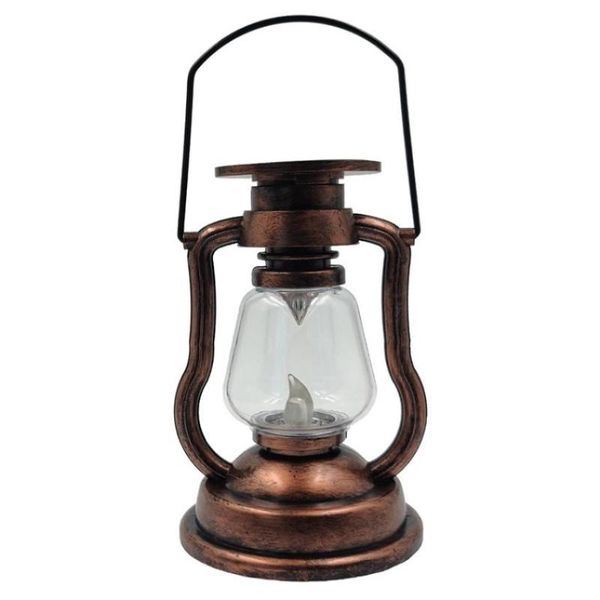 

1pcs retro solar oil lamp outdoor led candle rechargeable electronic nightlight for garden yard home decoration holders