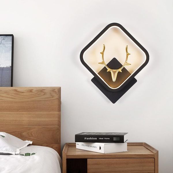 

nordic bedroom wall lamp bedside living room background decoration simple corridor balcony antler led ac 96v-260v