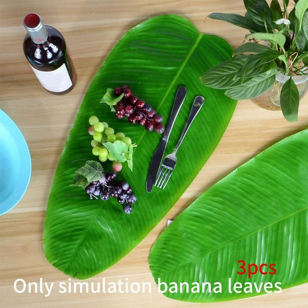 

mats & pads 3pcs simulation plant restaurants placemat banana leaf dining room heat resistant kitchen table mat wall decoration desktop