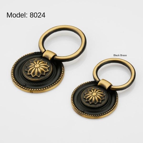 

handles & pulls lids ming decoration concealed turn antique copper drawer handle chinese black brass buckle furniture hardware