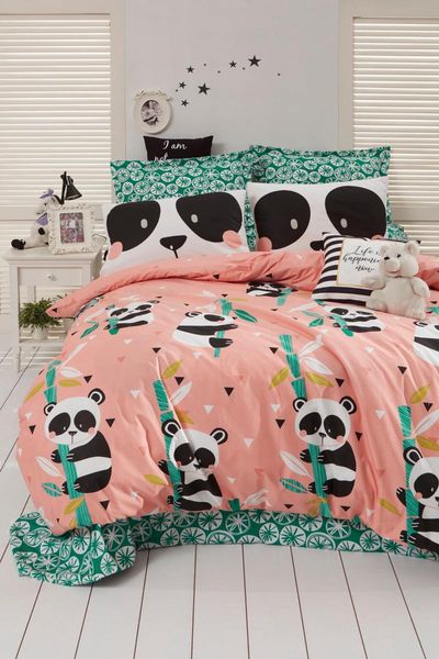 

enlora 100% natural cotton duvet cover set double panida pink ep-022981 bedding sets