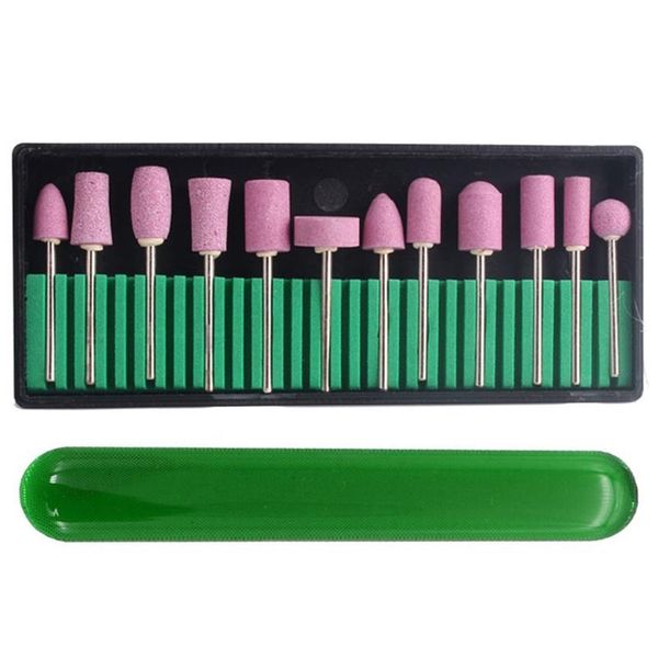 

nail art equipment diamond milling cutter for pedicure drill bits set & glass file crystal shiner nano mini buffers block, Silver