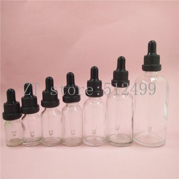 

2/10pcs 5/10/15/20/30/50/100ml transparent glass dropper essentail oil bottles with plastic cap & dropping pipette diy container storage jar