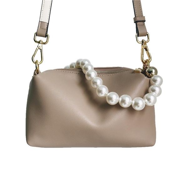 

evening bags genuine leather women leisure messenger bag soft pearl handle real shoulder for 2021 luxury designer