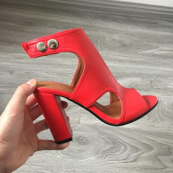 

women sandals high heel fashion block shoes ladies open toe heels black red beige brown green summer