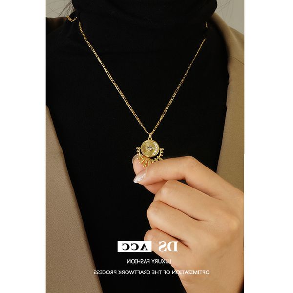 

necklace female devil's eye pendant simple fashion personalized minority design high sense trend versatile, Black