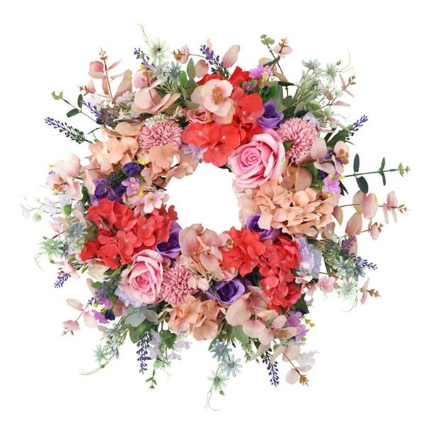 

decorative flowers & wreaths artificial rose flower wreath spring for front door wall window wedding party home decor