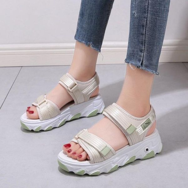 

platform sandals women summer shoes woman flats beach on heels women's 2021 casual sandal sandles lady, Black