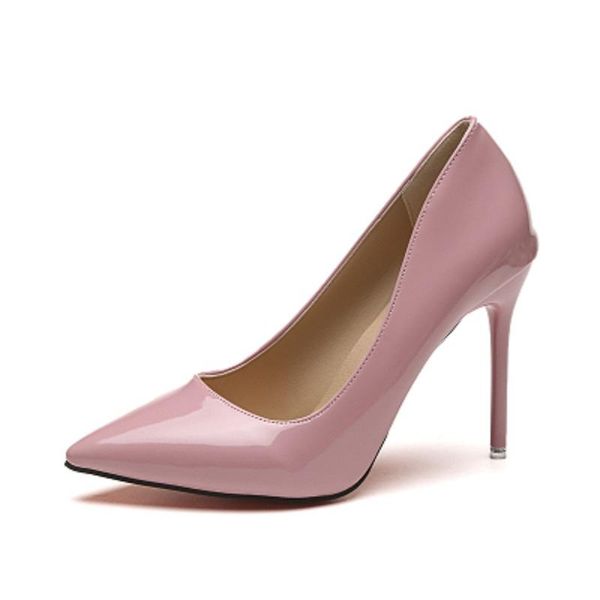 

dress shoes 2021 spring and autumn solid color pointed high heels., Black