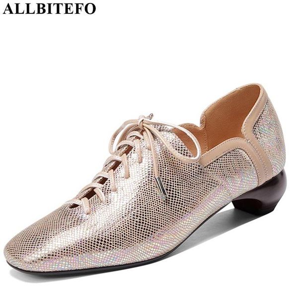 

dress shoes allbitefo round heel genuine leather comfortable high fashion quality women heels spring autumn, Black