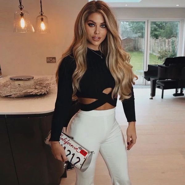 

women's t-shirt hight quality woman luxury black hollow out camis celebrity designer fashion high street xkdt, White
