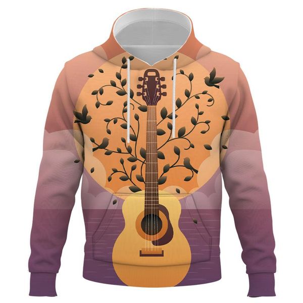 

men's hoodies & sweatshirts electric guitar 3d all over printed hoodie/sweatshirt/hoodies fashion casual pullover autumn winter haraj, Black