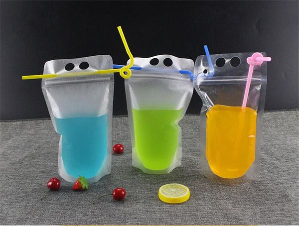 

drinking bag with straw easy use beverage bags for travel wedding party decoration drink packaging bag pouch