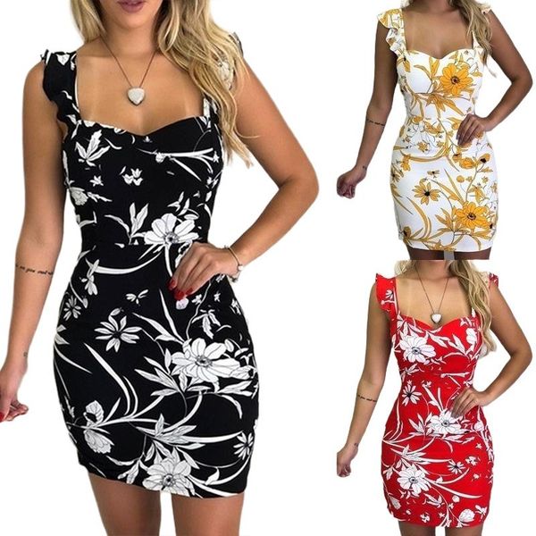 

casual dresses women's summer dress v-neck tank high waist open back printed mini for women sexy, Black;gray