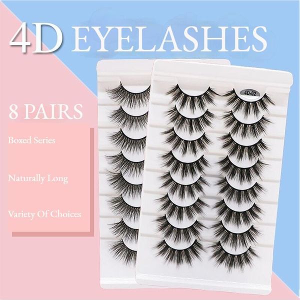 

false eyelashes natural curling 8 pairs set lightweight comfortable simulation long silk eye lashes charming big eyes makeup