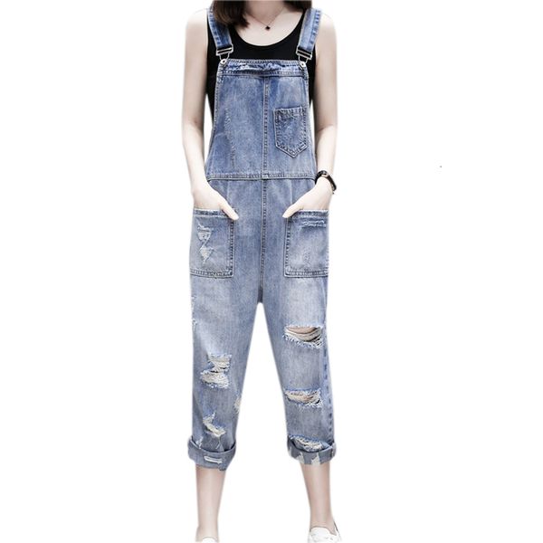 

jumpsuits 2021 summer fashion blue-pocket jeans overalls, Black;white