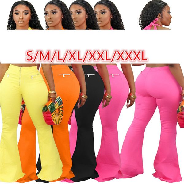

women's pants & capris women low waist solid color bootcut pantalones with zipper fashion slim full length womens joggers j28t, Black;white