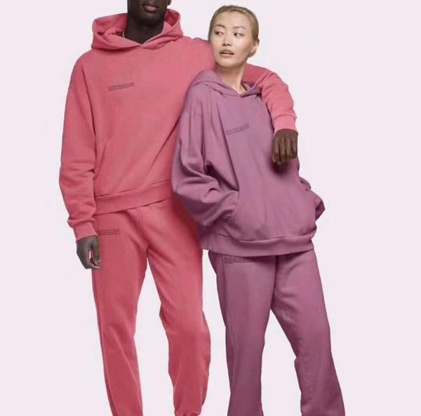 

autumn winter clothes leisure +pants trendy design versatile hooded sweater suit plush thick wowen pang women's two piece pants, White