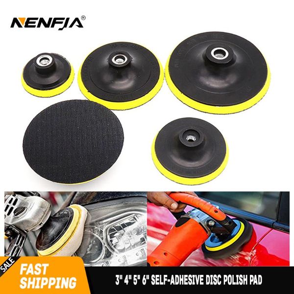 

3" 4" 5" 6" self-adhesive disc polish pad for auto paint care polishing backing plate car polisher bonnet dia. 80-150mm