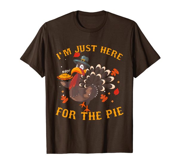 

i'm just here for the pie funny thanksgiving pumpkin pie t-shirt, White;black