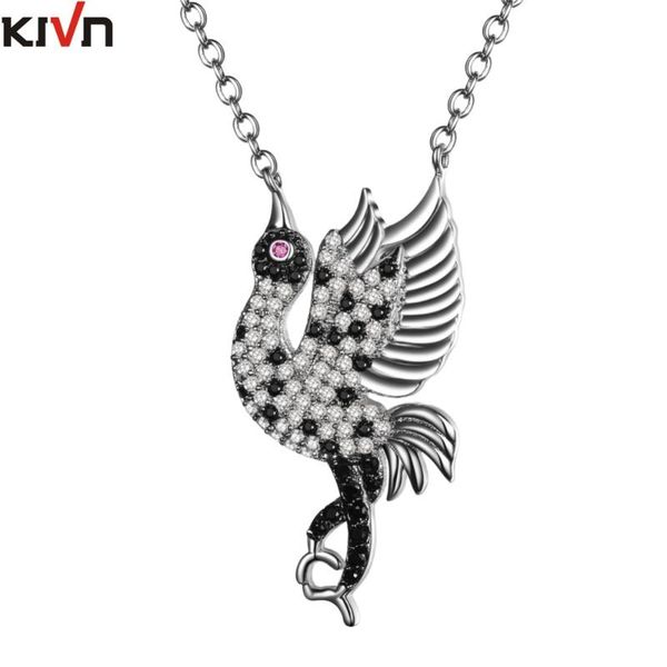 

pendant necklaces womens fashion jewelry soaring birds cz cubic zirconia wedding for girls birthday christmas gifts, Silver