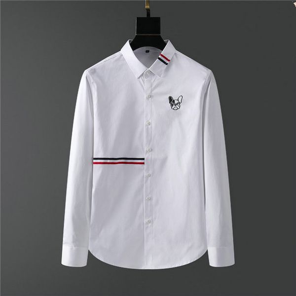 

a variety of long sleeve shirts for men's casual plaid striped plain print size -3xl#hsc10, White;black