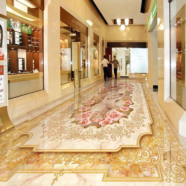 

wallpapers [self-adhesive] 3d floor tile flower 1915 wallpaper mural wall print decal murals