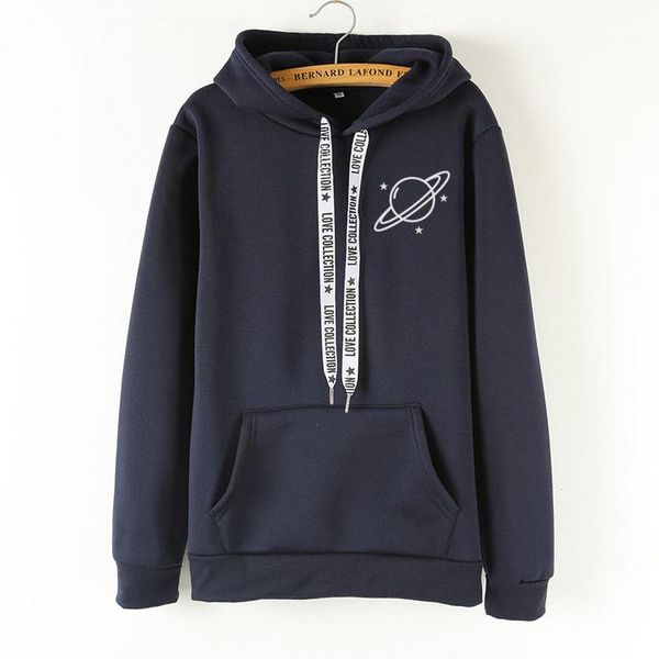 

women's hoodies & sweatshirts brand female women long sleeve hooded sweatshirt universe print tracksuit sweat coat autumn casual sports, Black