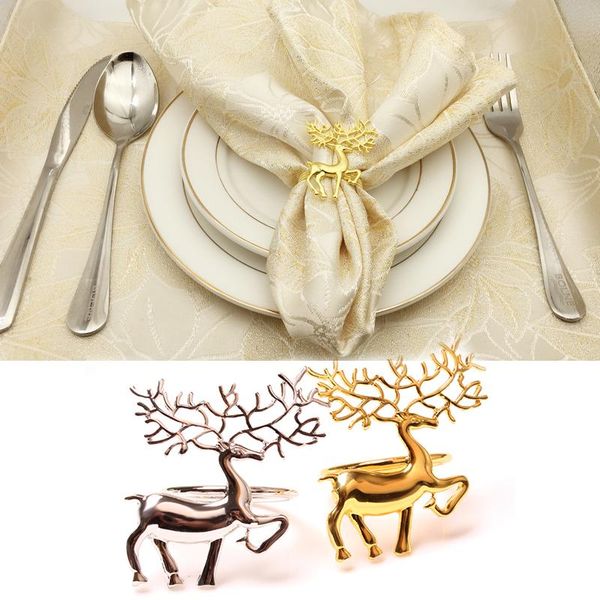 

napkin rings 1/6 pcs christmas holder fawn buckle alloy cute durable exquisite ring bar restaurant