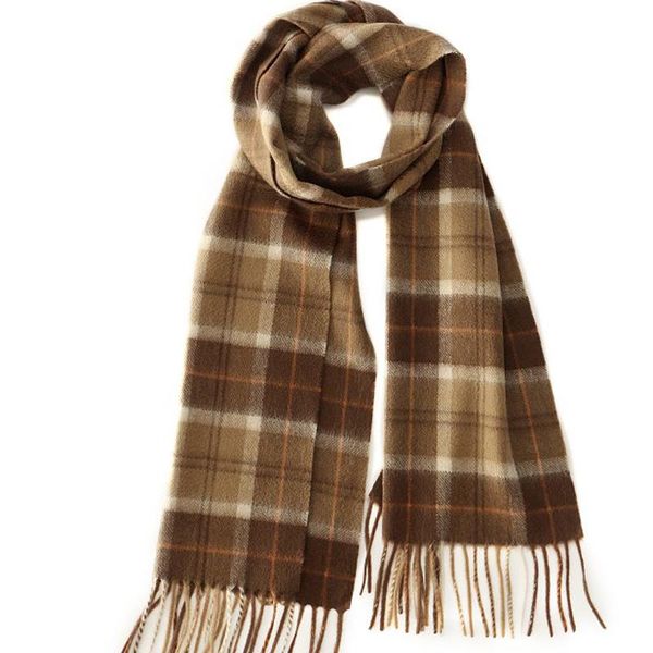 

scarves 100% pure cashmere plaid scarf autumn winter warm wool men women, Blue;gray