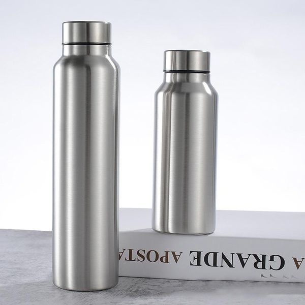 

water bottles stainless steel single-layer sports bottle large-capacity straight cup outdoor portable