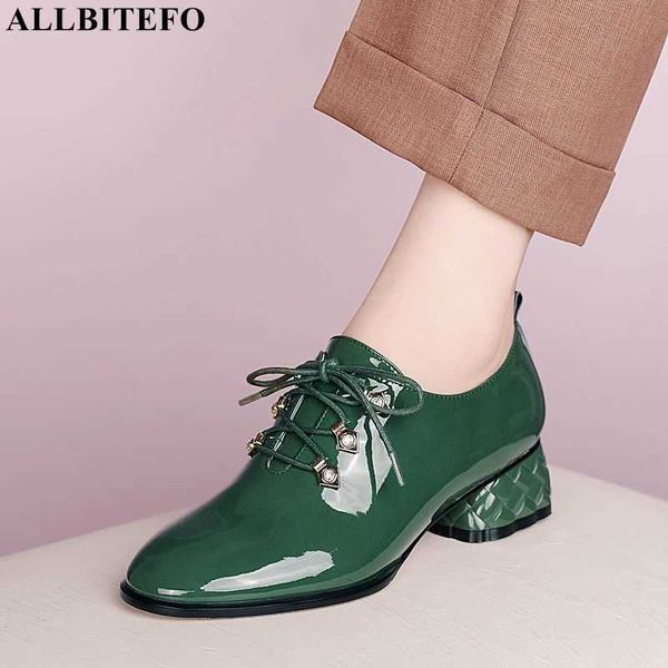 

allbitefo size 34-41 cross tied comfortable genuine leather women high heel shoes spring fashion walking basic shoes high heels 210611, Black
