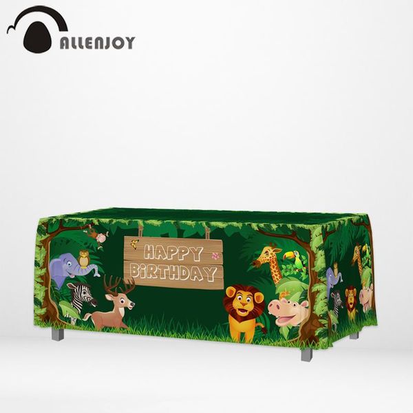 

table cloth allenjoy jungle tablecloths cartoon animals lion elephant grassland leaves home textile birthday party waterproof covers