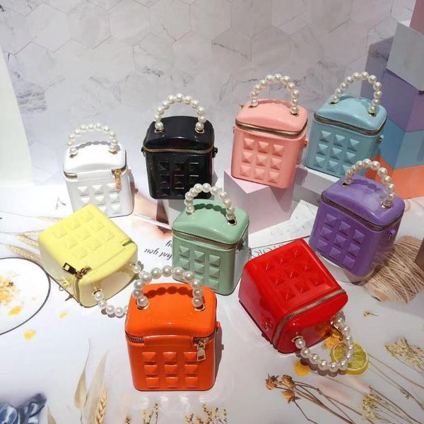 

evening bags 2021 summer fashion pearl bucket bag box jelly mini shoulder women lipstick totes purses and handbags bolso sac