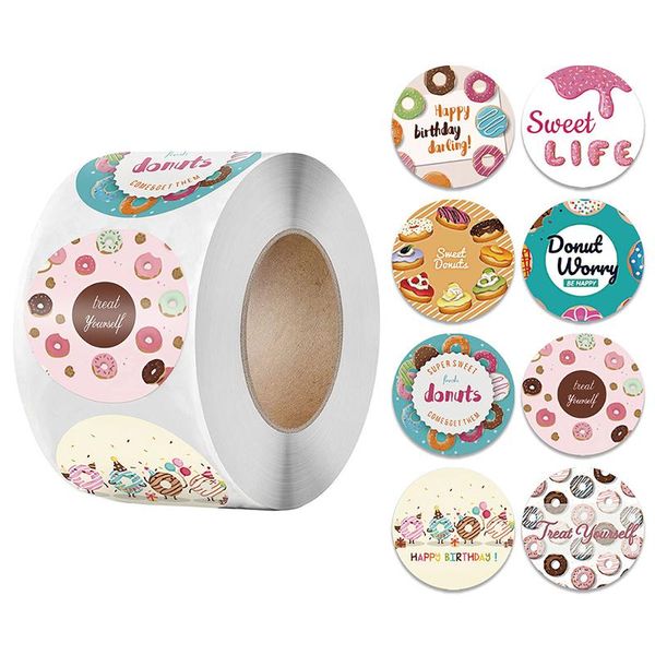 

500pcs happy birthday stickers gift decoration tag sealing label kids toys package scrapbooking wrap