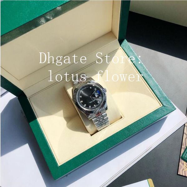 

lotus_flower mens automatic watch 41mm president datejust 126333 126300 126334 126301 116334 126331 asia 2813 movement watches with original, Slivery;brown