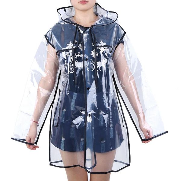 

umbrellas eva transparent raincoat waterproof outdoor travel track hooded poncho