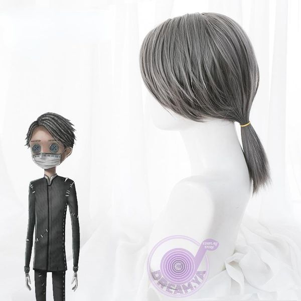 

other event & party supplies embalmer aesop carl cosplay wig identity v gray pigtail heat resistant synthetic hair halloween carnival + cap