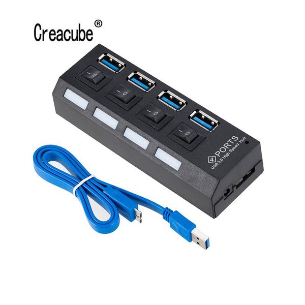 

hubs creacube usb hub 3.0 4 port splitter multi high supper speed 5gbps for pc