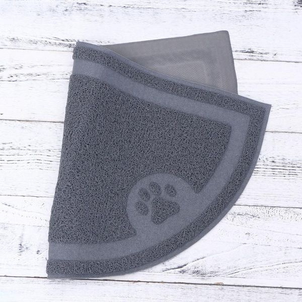 

cat beds & furniture pet semicircle litter mat place supplies (gray)