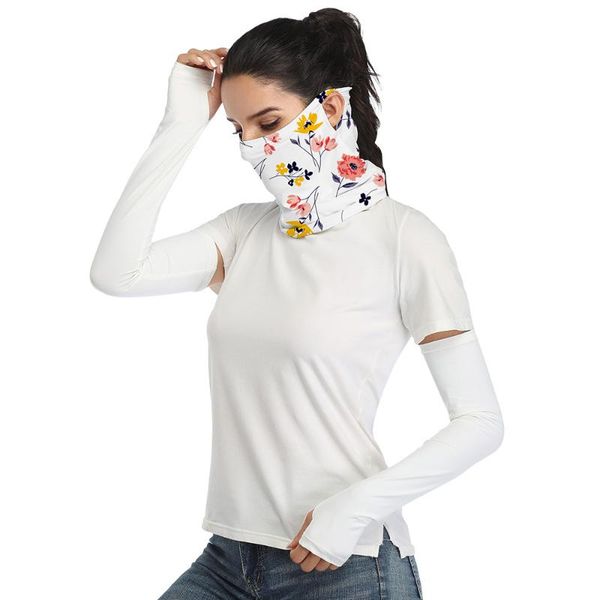 

cycling caps & masks summer sun mask protection oversleeve uv veil outdoor riding face towel magic headband scarf, Black